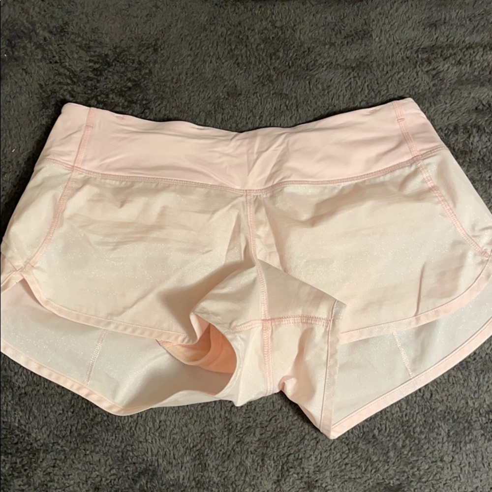 Pale Pink Sparkle Lululemon Shorts